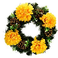 DOMMIO Soul wreath with yellow chrysanthemums, 30 cm - Wreath