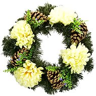 DOMMIO Autumn wreath with yellow chrysanthemums, 30 cm - Wreath