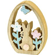 Dommio Egg with bunny and flowers, 13 cm - Easter Decoration