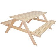 ROJAPLAST Piknik se sklopnými sedačkami, dřevěná souprava - 180 cm, přírodní - Zahradní nábytek