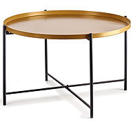 Giftdecor Low coffee table with golden stool, diameter 76,5 cm - Coffee Table