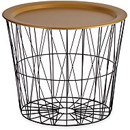 Giftdecor Folding table LUVO with golden top, diameter 52 cm - Coffee Table