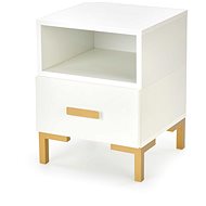 Halmar Noční stolek Silvia, bílá/ zlatá, lamino - Night Stand