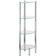 WENKO Corner bathroom shelf YAGO, glass - 4 levels - Shelving Unit