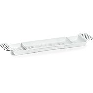 ZELLER Plastic shelf for bathtub, adjustable 55 - 78 cm, white - Bathroom Shelf