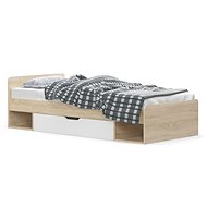 Cheapest Chacaltaya furniture with drawer, 90 × 200 cm, sonoma oak/white matt - Bed