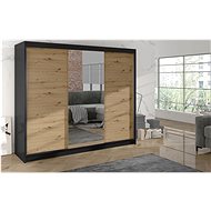 Cheapest furniture Hardy I with mirror, black/oak artisan - Wardrobe