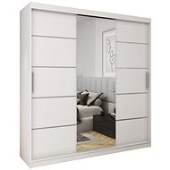 Cheapest furniture Rebeca 200 with mirror, 4 drawers and 2 wardrobe rods, white matt - Wardrobe