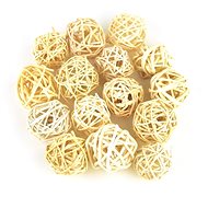 DOMMIO Natural wicker decorative balls, 15 pcs, diameter 3 cm - Decoration