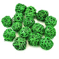 DOMMIO Wicker decorative balls green, 15 pcs, diameter 3 cm - Decoration