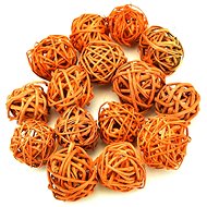 DOMMIO Wicker decorative balls orange, 15 pcs, diameter 3 cm - Decoration