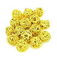 DOMMIO Wicker decorative balls yellow, 15 pcs, diameter 3 cm - Decoration
