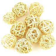 DOMMIO Natural wicker decorative balls, 10 pcs, diameter 5 cm - Decoration