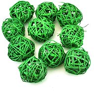 DOMMIO Wicker decorative balls green, 10 pcs, diameter 5 cm - Decoration