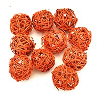 DOMMIO Wicker decorative balls orange, 10 pcs, diameter 5 cm - Decoration