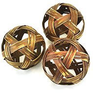 DOMMIO Bamboo decorative balls brown, 3 pcs, diameter 10 cm - Decoration