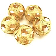 DOMMIO Bamboo decorative balls, natural, 5 pcs, diameter 8 cm - Decoration