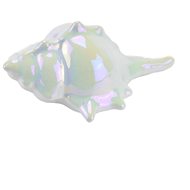 DOMMIO Ceramic shell, white pearl, 7 × 12 cm - Decoration