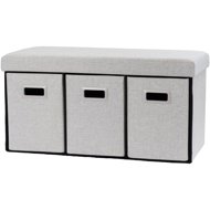 StarDeco Storage chest in grey 38 cm FU224WH - Ottoman