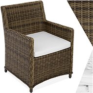 Tectake Garden armchair Saint Trope, rattan, brown/white - Garden Armchair