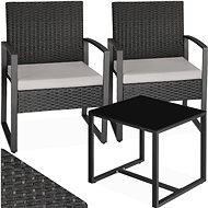 Tectake Garden furniture set Granada, light grey/black - Garden Furniture