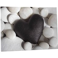 LIOX Image heart black and white, 40 × 25 cm - Painting