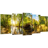 LIOX Painting river bridge, 100 × 45 cm, five-piece - Painting