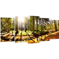 LIOX Painting river in forest, 100 × 45 cm, five-piece - Painting