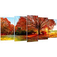 LIOX Painting tree in sunlight, 250 × 110 cm, five-piece - Painting