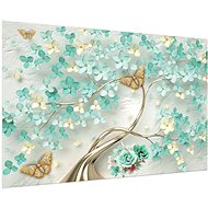 LIOX Golden tree with butterflies, 60 × 40 cm - Painting