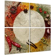 LIOX Painting coloured spices, 60 × 60 cm, four-piece - Painting