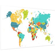LIOX Painting colourful world map, 40 × 25 cm - Painting