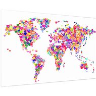 LIOX World map hearts, 40 × 25 cm - Painting