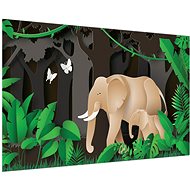 LIOX Painting paper collage elephants, 100 × 65 cm - Painting