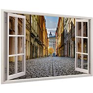 LIOX 3D window into a Prague alley, 60 × 40 cm - Painting