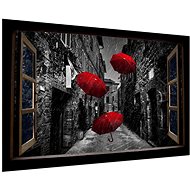 LIOX Red umbrellas painting, 120 × 80 cm - Painting