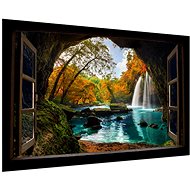 LIOX 3D Image window view of a waterfall, 150 × 100 cm - Painting