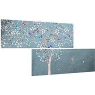 LIOX Abstract painting flowering tree, 80 × 40 cm, two-part - Painting