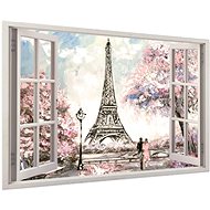 LIOX Picture window Eiffel Tower, 120 × 80 cm - Painting