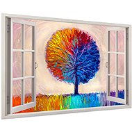 LIOX Painting window colourful tree, 60 × 40 cm - Painting