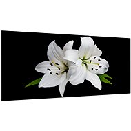 LIOX Lilies on black background, 60 × 25 cm - Painting