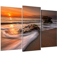 LIOX Painting beach at sunset, 75 × 50 cm, three-piece - Painting