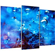 LIOX Dandelion and blue macro dew, 90 × 60 cm, three-piece - Painting