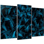 LIOX Blue tropical leaves, 150 × 100 cm, three-piece - Painting