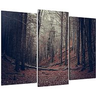 LIOX Painting dark grey forest, 150 × 100 cm, three-part - Painting