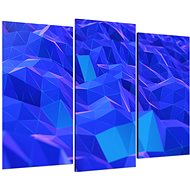 LIOX 3D Image blue polygons, 60 × 40 cm, three-piece - Painting