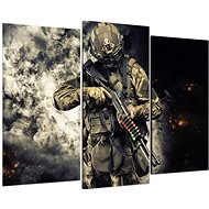 LIOX Soldier in action, 120 × 80 cm, three-piece - Painting