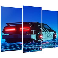 LIOX Retro delorean, 90 × 60 cm, three-piece - Painting