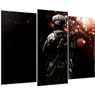 LIOX Painting posing soldier, 90 × 60 cm, three-piece - Painting