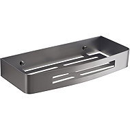 GEDY SMART Straight Bathroom Shelf, Wall Plug, Grey 241781 - Bathroom Shelf